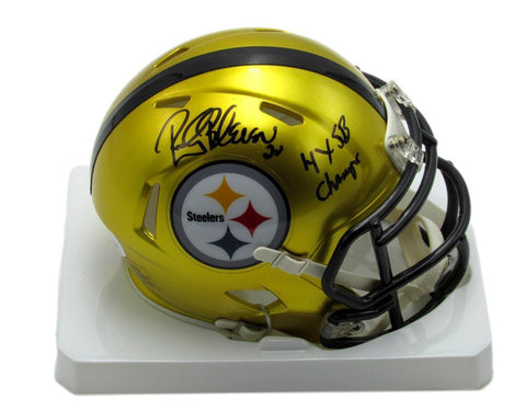 Rocky Bleier Autographed/Inscribed Flash Mini Football Helmet Steelers JSA