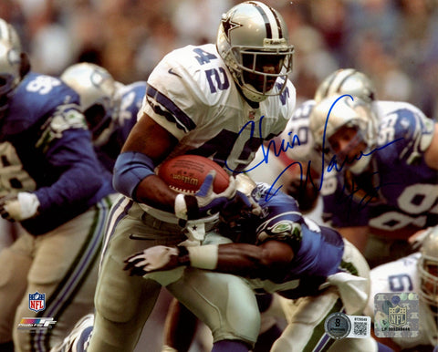 Chris Warren Autographed Dallas Cowboys 8x10 Photo PF vs Seahawks Beckett 56727