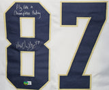 Michael Mayer Signed College Style White XL Jersey Play Like Champion BAS 37438