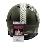 Rocky Bleier Signed Full Size Salute To Service Rep Helmet Steelers Beckett 6733