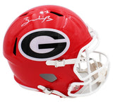 Zachariah Branch Signed Georgia Bulldogs Speed Full Size Red NCAA Helmet