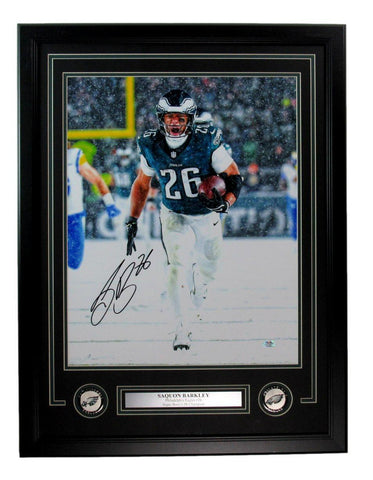 Saquon Barkley Signed/Auto 16x20 Photo Philadelphia Eagles Framed PSA 195279