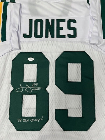 Packers JAMES JONES Signed Custom Replica Green Jersey AUTO w/ XLV Champs - JSA