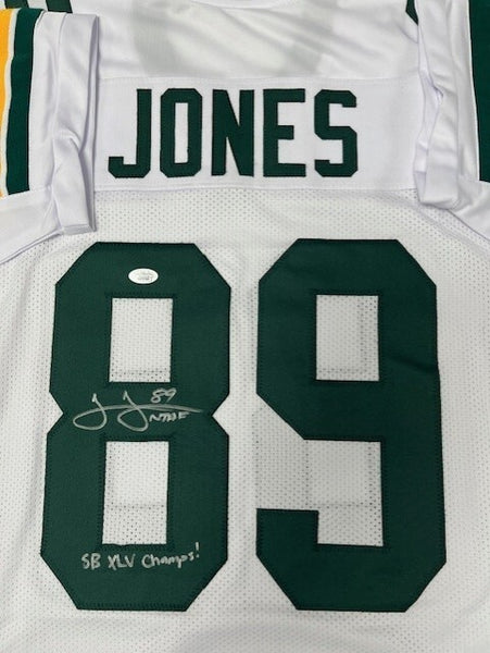 Packers JAMES JONES Signed Custom Replica Green Jersey AUTO w/ XLV Champs - JSA