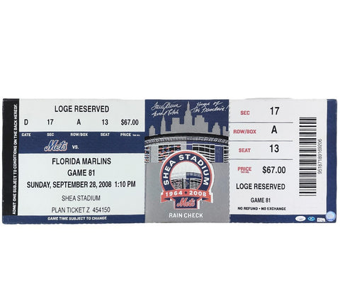 Tom Seaver Signed New York Mets 12x32 Mega Ticket MLB Canvas w/ 2 Inscriptions