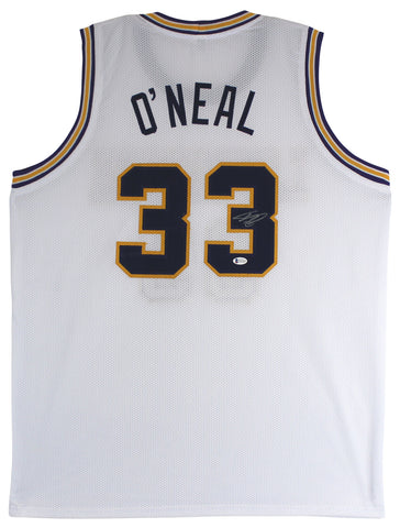 LSU Shaquille O'Neal Authentic Signed White Pro Style Jersey Autographed BAS Wit