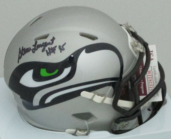 Seahawks STEVE LARGENT Signed AMP Speed Mini Helmet AUTO w/ HOF 95 - JSA
