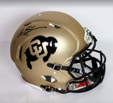 Deion Sanders Autographed Gold Pro Speed Helmet