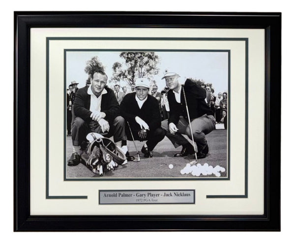 Arnold Palmer Jack Nicklaus Gary Player Framed 11x14 PGA Golf Photo