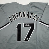 Autographed/Signed Sam Antonacci Chicago Grey Baseball Jersey Beckett COA