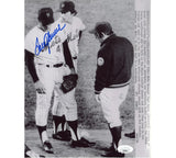 Tom Seaver Signed New York Mets Unframed 8x10 B&W with Yogi Berra MLB Photo