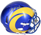 Kyren Williams Autographed (In Yellow) Rams Authentic Speed Helmet Beckett