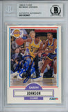 Magic Johnson Autographed 1990-91 Fleer #93 Trading Card Beckett Slab 37684