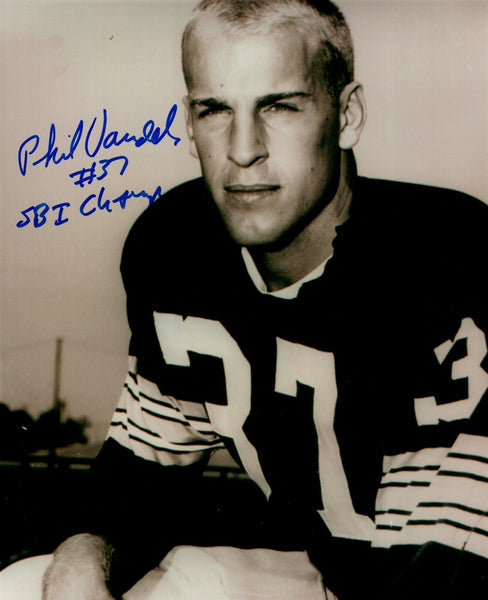 Packers PHIL VANDERSEA Signed 8x10 Photo #4 AUTO w/ "SB I Champ"