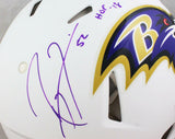 Ray Lewis Signed Baltimore Ravens F/S Flat White Authentic Helmet w/ HOF-