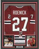FRAMED Autographed/Signed JEREMY ROENICK 33x42 Chicago Red Jersey JSA COA