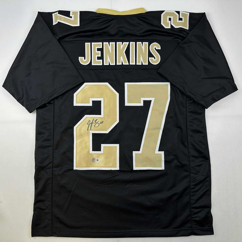 Autographed/Signed Malcolm Jenkins New Orleans Black Jersey Beckett BAS COA