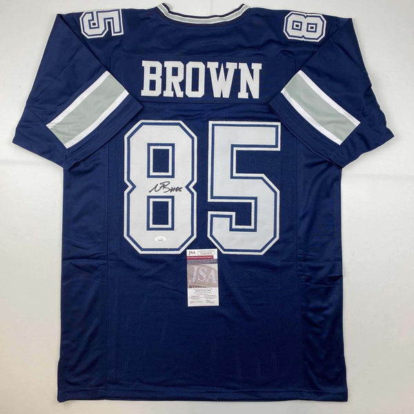 Autographed/Signed Noah Brown Dallas Blue Football Jersey JSA COA