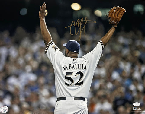 Brewers Superstar Pitcher CC SABATHIA Signed 16x20 Photo #1 AUTO - JSA