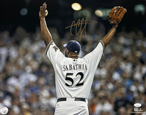 Brewers Superstar Pitcher CC SABATHIA Signed 16x20 Photo #1 AUTO - JSA