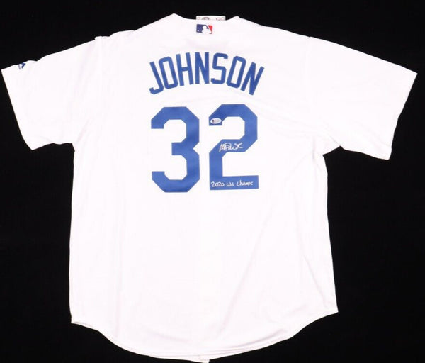 Magic Johnson Signed Los Angeles Dodger Jersey Ins."2020 WS Champs"/ Beckett COA