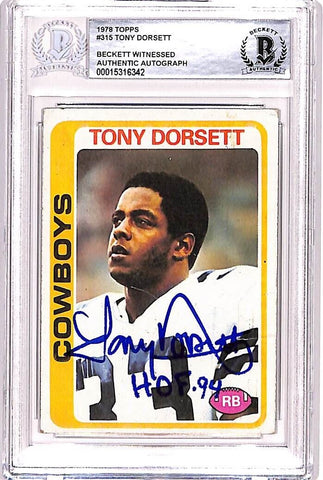 Tony Dorsett Autographed 1978 Topps #315 Trading Card HOF Beckett 39009