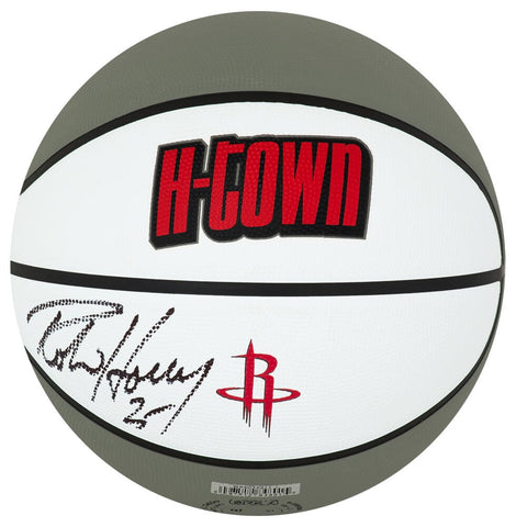 Robert Horry Signed Rockets The City Logo Wilson NBA Basketball - (SCHWARTZ COA)