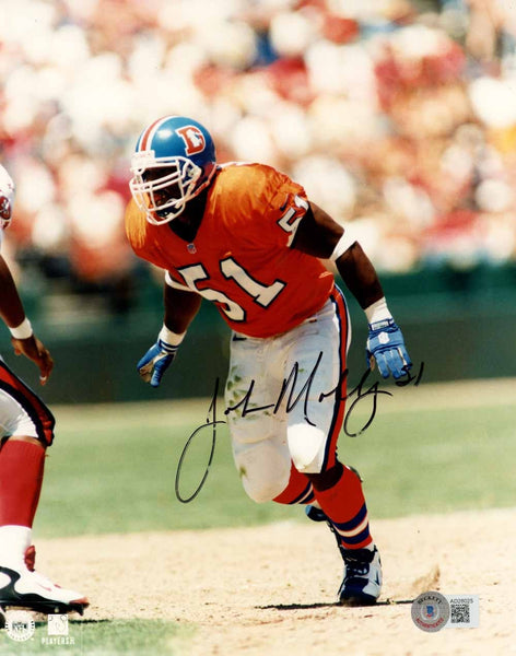 John Mobley Autographed/Signed Denver Broncos 8x10 Photo BAS 51097