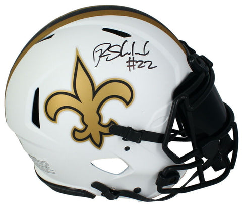 Rashid Shaheed Autographed Saints Lunar Eclipse Authentic Helmet & Visor Beckett