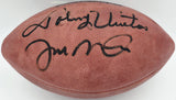 Johnny Unitas & Joe Montana Autographed NFL Leather Game Football Beckett A75810