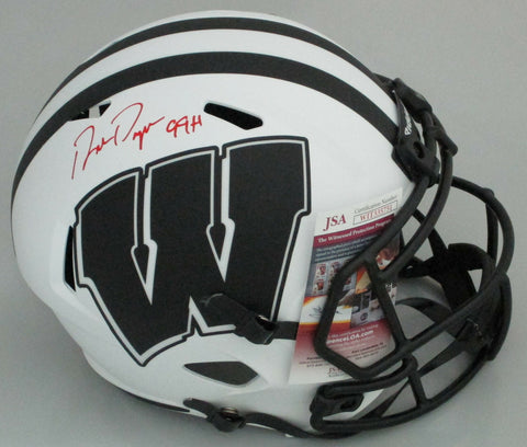 Badgers RON DAYNE Signed Full Size Riddell LUNAR Replica Helmet AUTO w/ 99H JSA