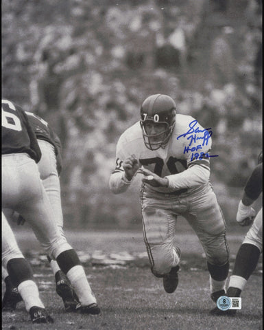 Sam Huff Autographed 11x14 Photo New York Giants "HOF 1982" Beckett QR #BS30537