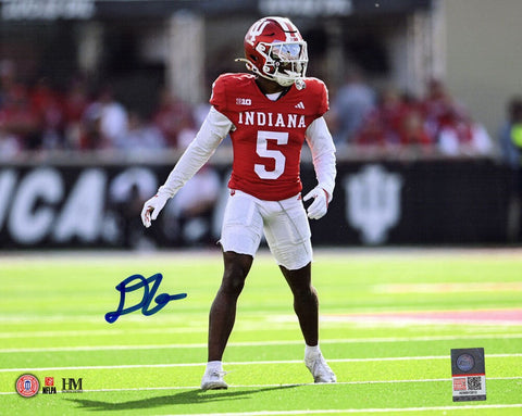 D'Angelo Ponds Signed Indiana Hoosiers Football Action 8x10 Photo (SCHWARTZ COA)