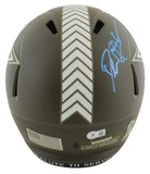 Cowboys Deion Sanders Signed Salute To Service F/S Speed Rep Helmet BAS Witness
