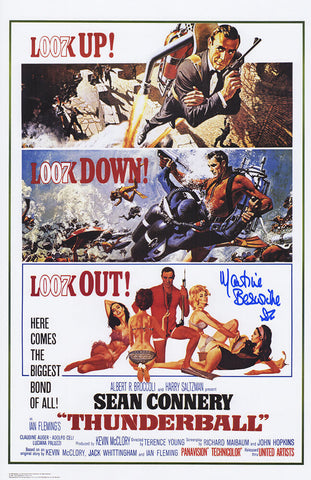 Martine Beswick Signed Thunderball 11x17 Movie Poster - (SCHWARTZ COA)
