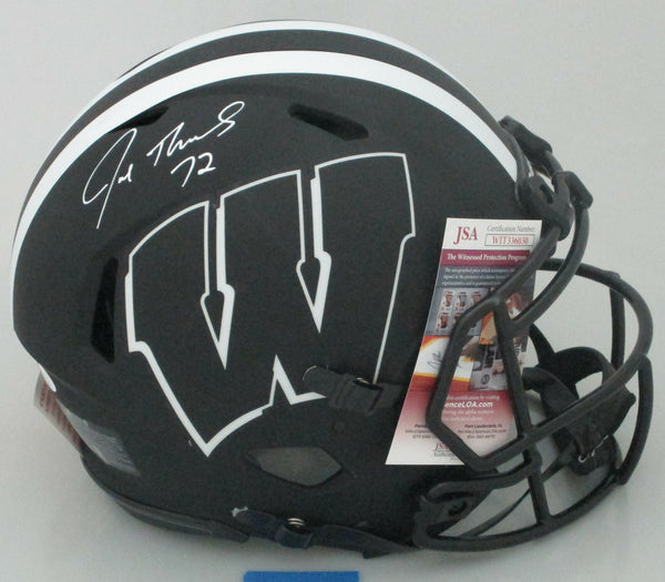Badgers JOE THOMAS Signed Full Size Riddell Authentic ECLIPSE Helmet AUTO - JSA