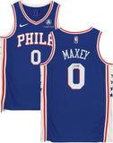 Tyrese Maxey Philadelphia 76ers Signed Blue 2021 Icon Swingman Jersey