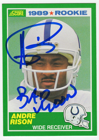 Andre Rison Autographed Colts 1989 Score Rookie Card #272 w/Bad Moon - (SS COA)