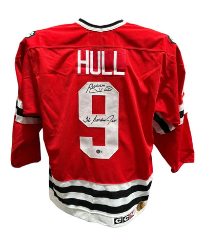 Bobby Hull Autographed/Signed Chicago Blackhawks Jersey Beckett 42201