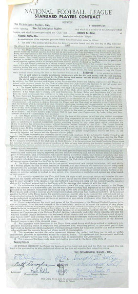 Bert Bell Philadelphia Eagles Signed/Autographed 1958 Contract JSA 160875