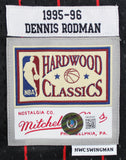 Bulls Dennis Rodman "HOF 2011" Signed Black M&N HWC Swingman Jersey BAS Witness