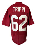 Charley Trippi Chicago Signed Red Football Jersey HOF 68 Sports Integrity