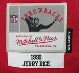 Jerry Rice HOF Autographed Red Mitchell & Ness Football Jersey 49ers Fanatics