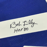 Autographed/Signed BOB LILLY HOF 80 Dallas Retro Blue Football Jersey JSA COA