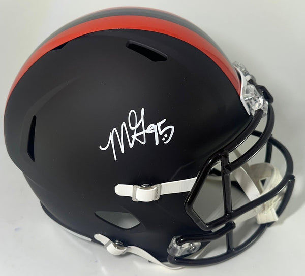 Browns MYLES GARRETT Signed Full Size Replica ALTERNATE Speed Helmet AUTO - BAS