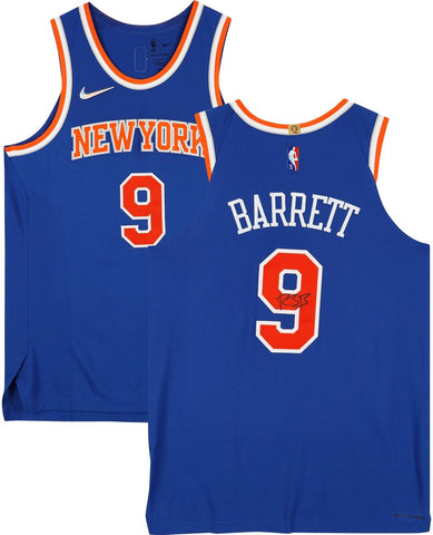 RJ Barrett New York Knicks Signed Blue Diamond Authentic Jersey