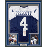 Framed Autographed/Signed Dak Prescott 33x42 Dallas Thanksgiving Jersey JSA COA