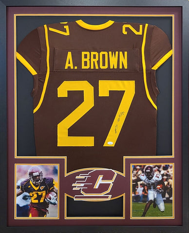 Antonio Brown Autographed Signed Framed Central Michigan Jersey JSA