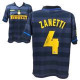 Javier Zanetti Signed Inter Milan Soccer Jersey #4 with Beckett COA