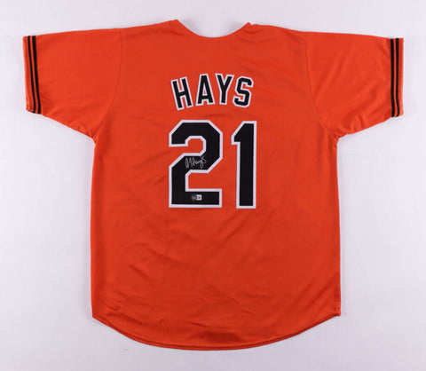 Austin Hays Signed Baltimore Orioles Pullover Jersey (Beckett) 2016 Draft Pick